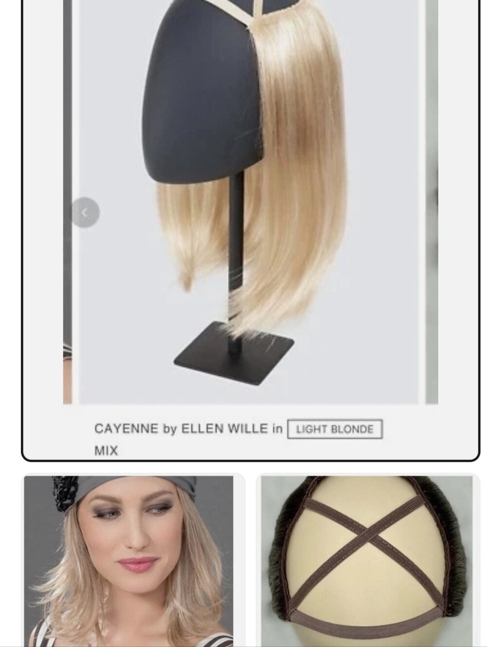 Ellen Willie Hair Piece, Halo, Hat Wig. Style: Cayene. Color: Light Blonde. NWT - Picture 2 of 8